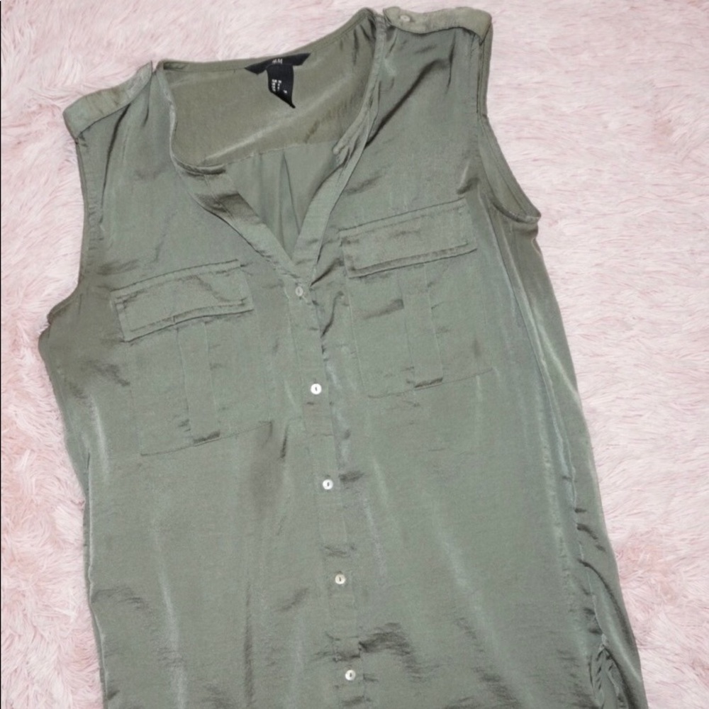 H&M Olive Sleeveless Utility Tunic